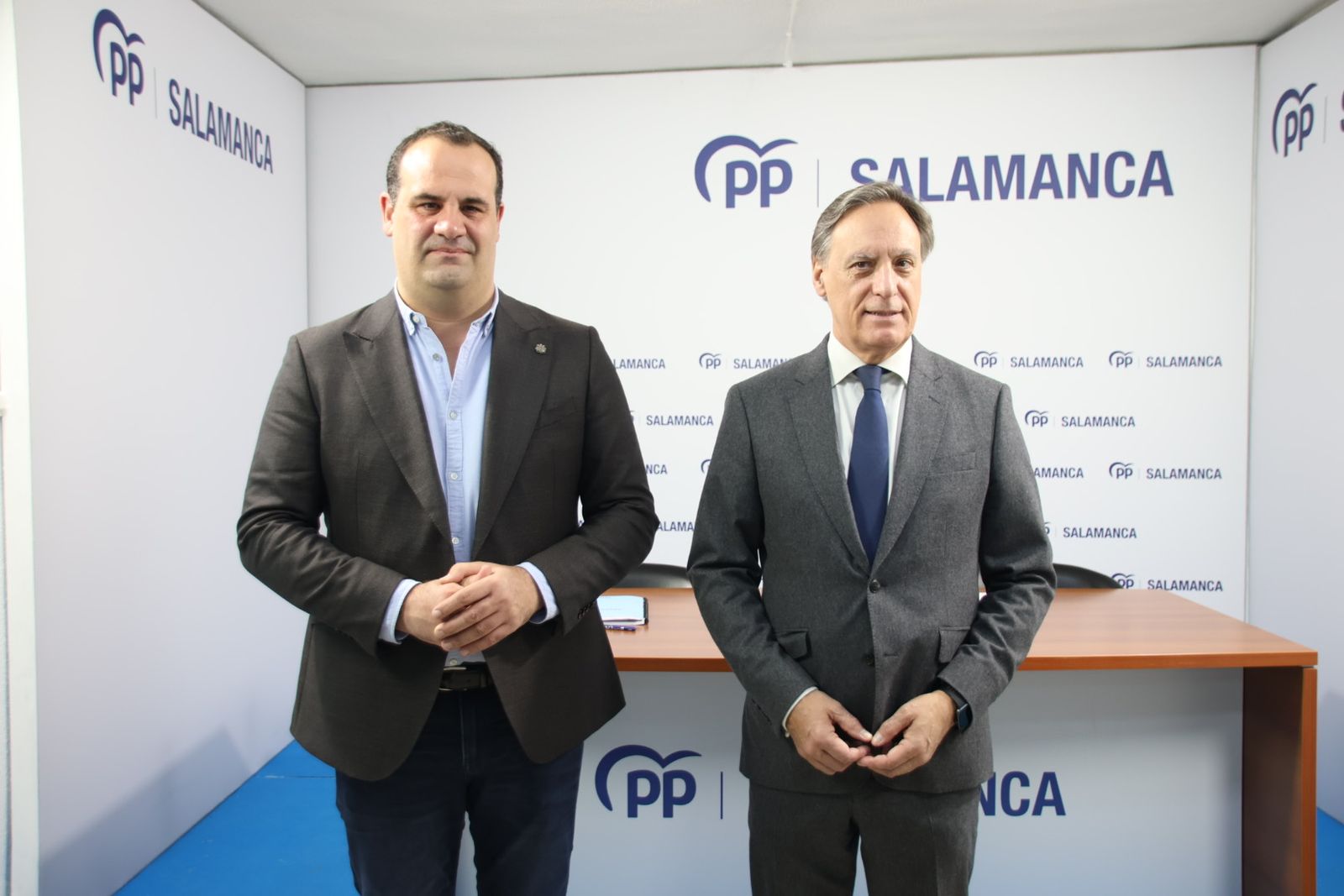 Carlos García Carbayo y David Mingo en una rueda de prensa previa a la celebración del Comité Ejecutivo Provincial del PP