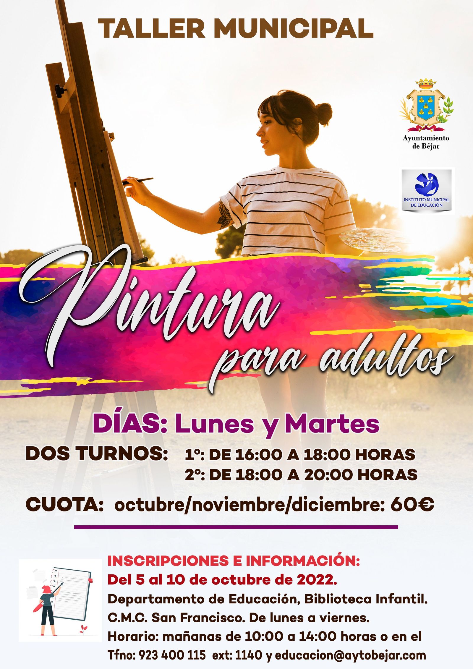 cartel taller pintura 2022 oct nov dic 2022