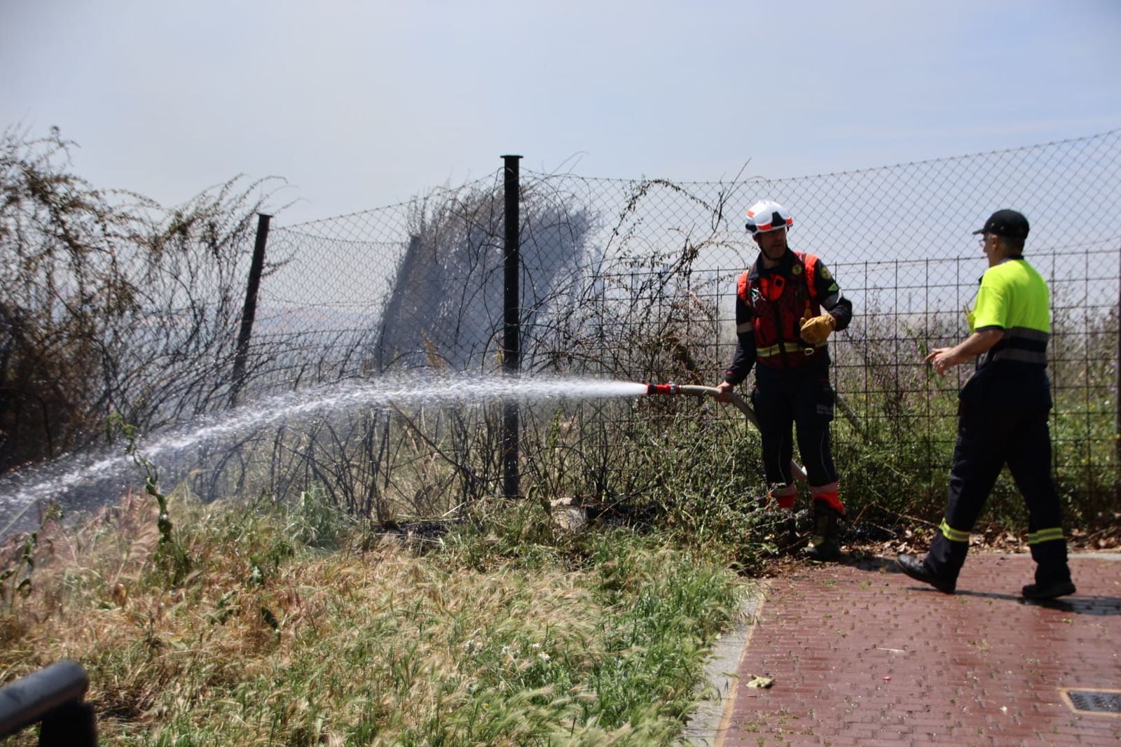 Incendio de pasto en los entornos de la avenida de La Aldehuela