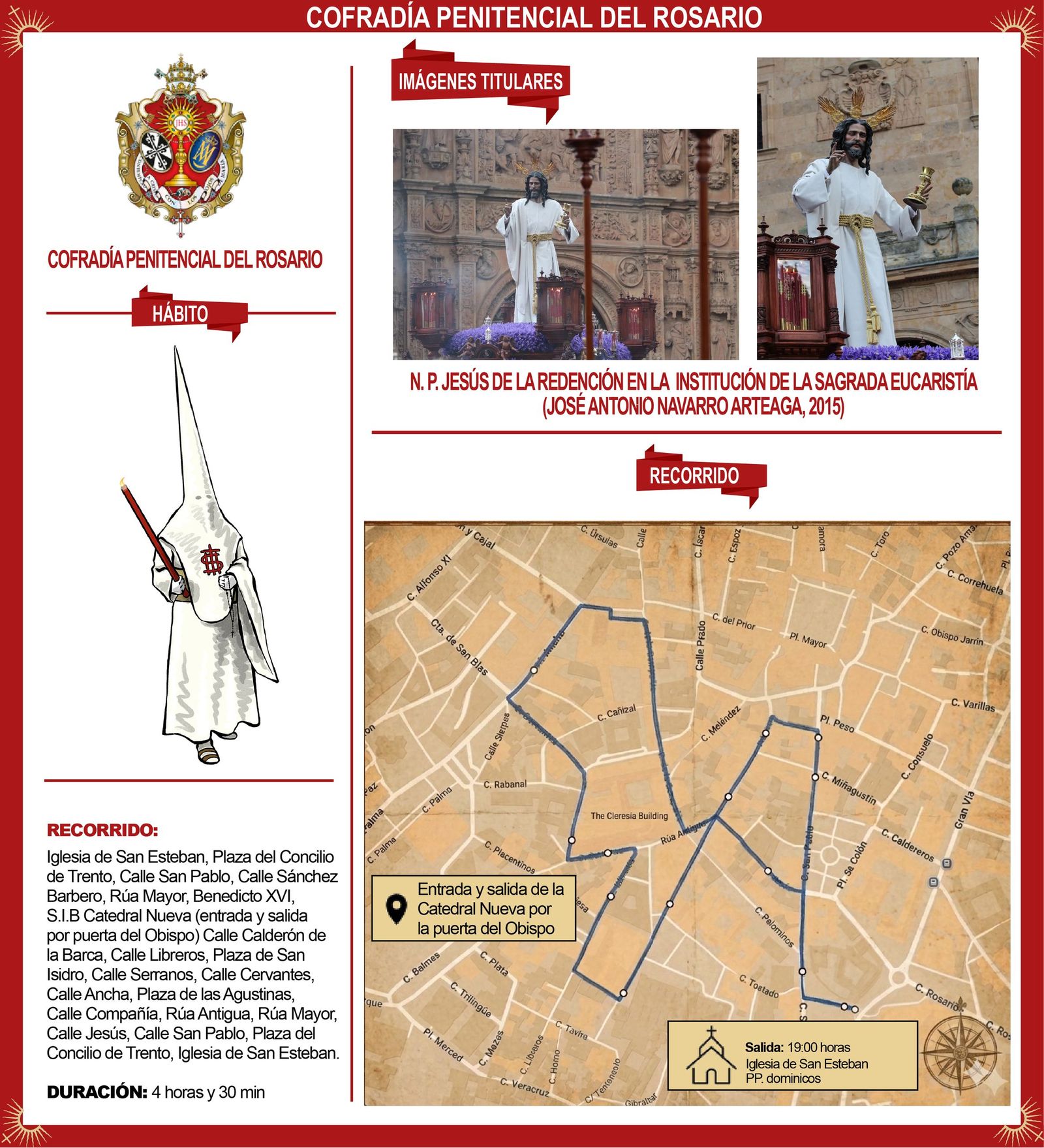 Infografía de la procesión de la Cofradía Penitencial del Rosario