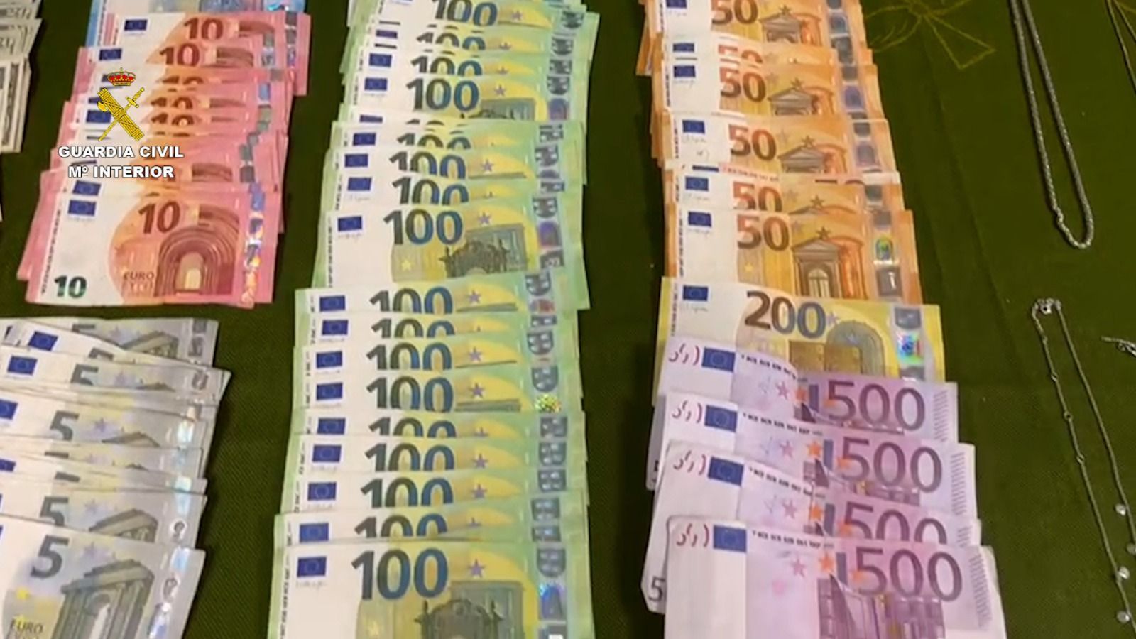 Roban joyas, dinero y otros objetos de valor en 26 viviendas de Valladolid, León, Ávila, Soria, Palencia y Burgos. Foto Guardia Civil