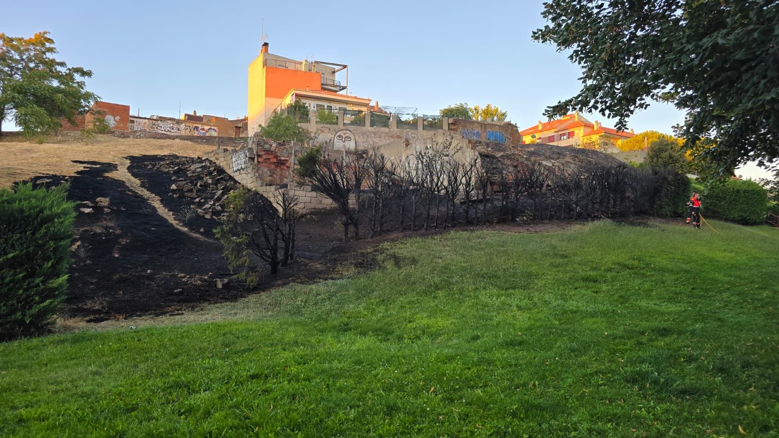 Incendio junto al parque Valhondo
