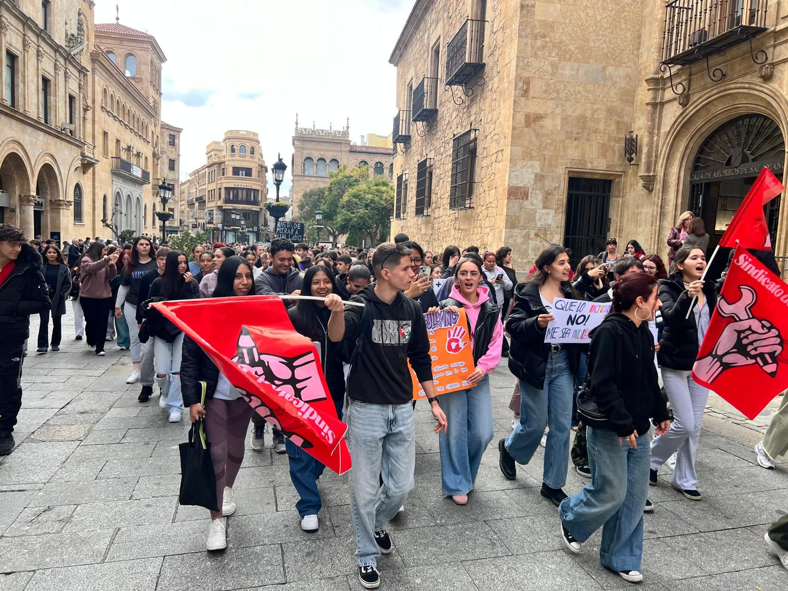 El Sindicato de Estudiantes de Salamanca reúne a más de cien personas para poner "freno" al acoso escolar