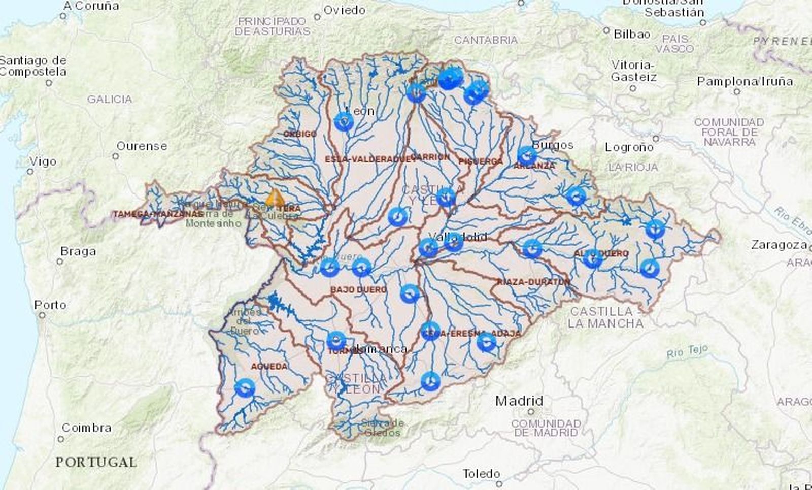 Información de los cauces CHD. Archivo