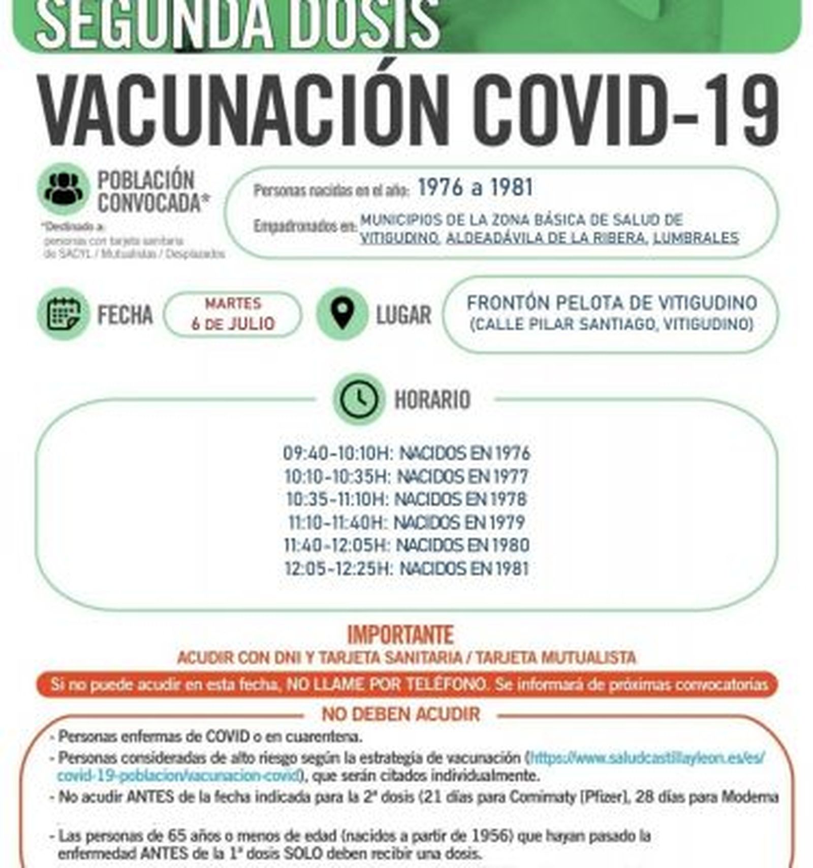 Segunda dosis astrazeneca 1976 1981 martes