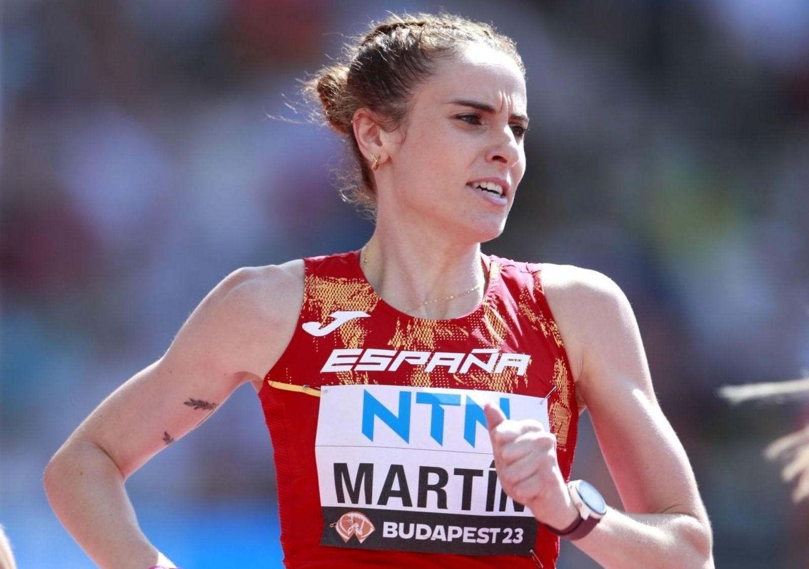 Lorena Martín, en el Mundial de Budapest | FOTO ATLETISMO RFEA