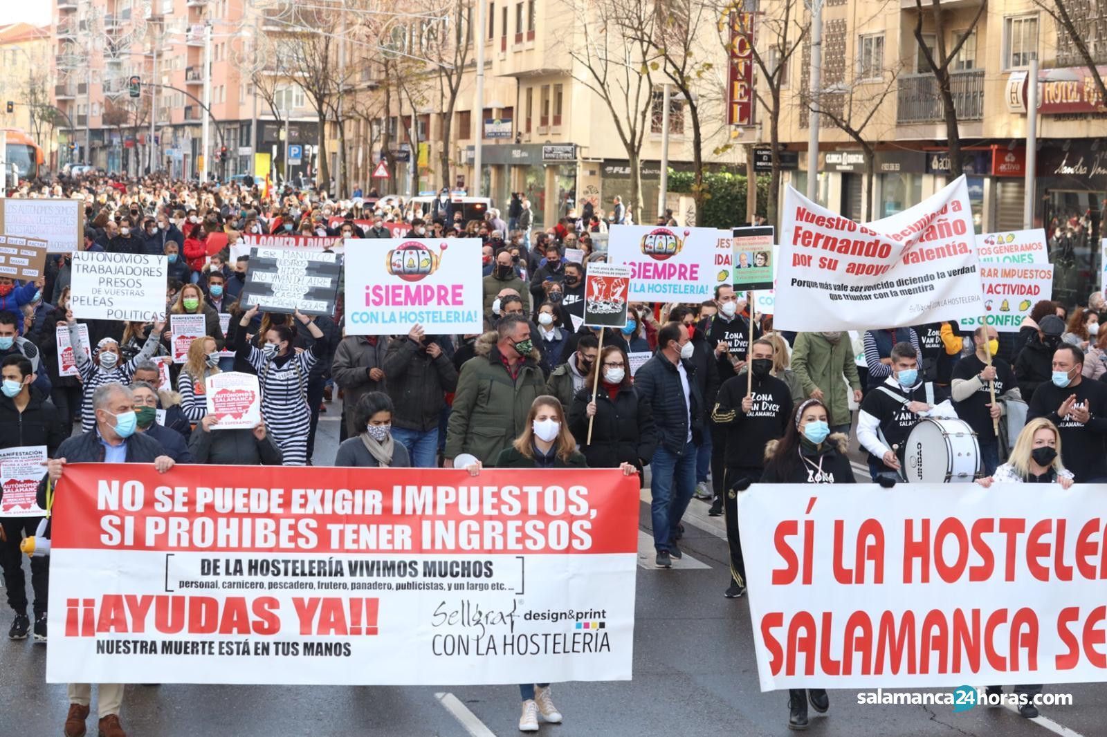 Gran movilización de autónomos el pasado mes de noviembre de 2020 en Salamanca