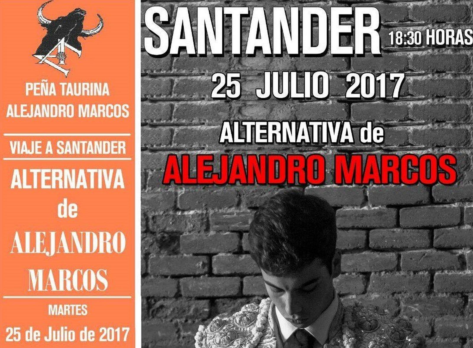 La Peña Taurina Alejandro Marcos acompañará al novillero en su alternativa