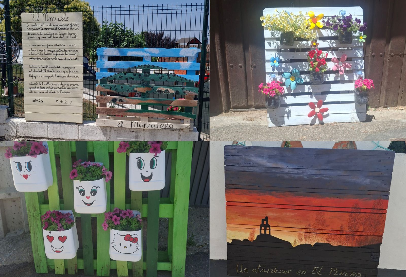 Algunas de las decoraciones realizadas por los vecinos en El Piñero