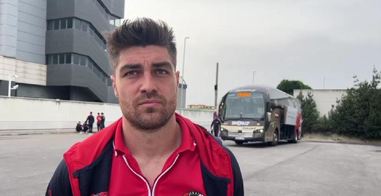 Juanan, jugador del Zamora CF, en el post-partido ante el Rayo Cantabria.