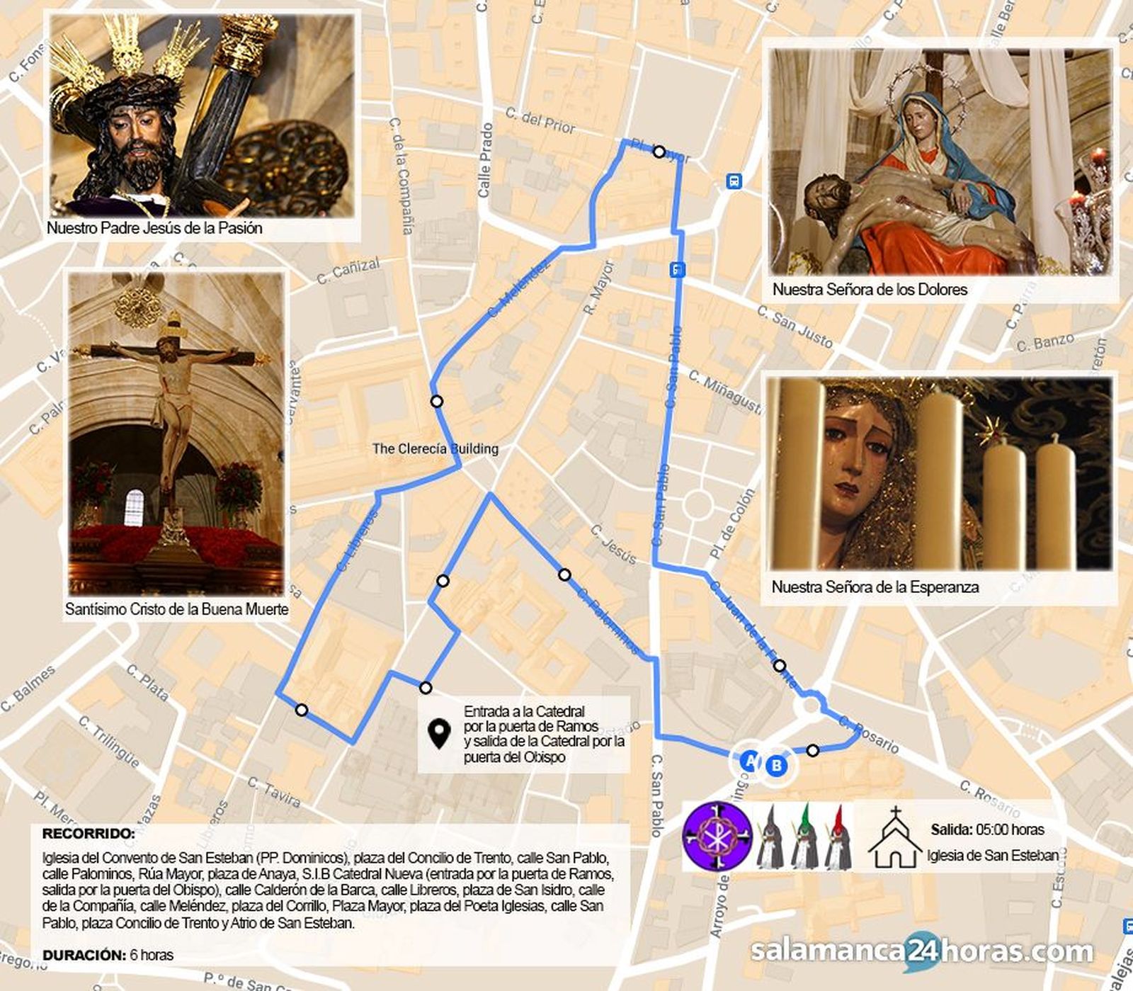 Recorrido de la procesión de la Esperanza 2025