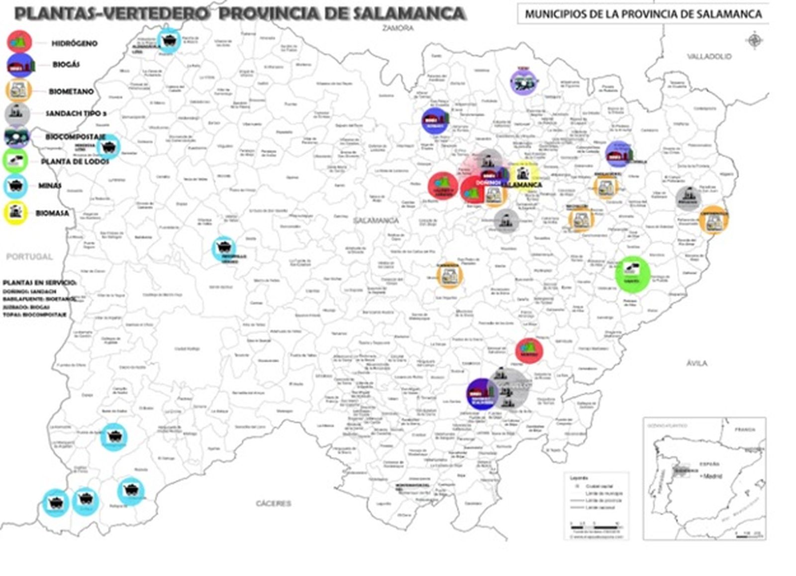 Plantas vertedero en la provincia de Salamanca