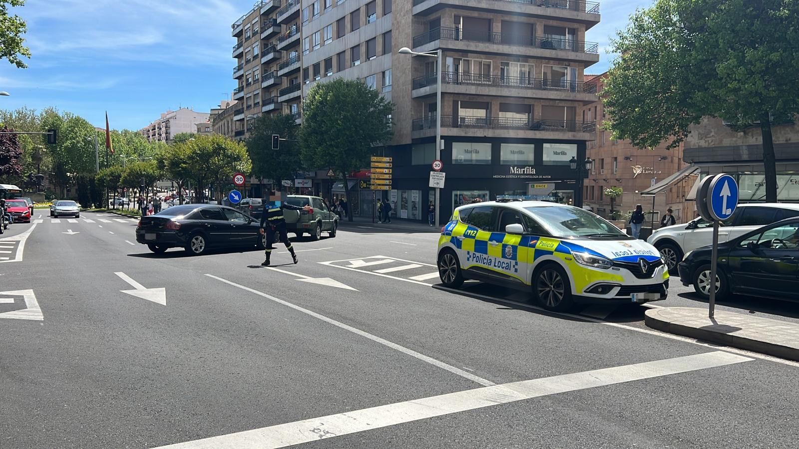 Apagón de los semáforos en la zona de plaza de España