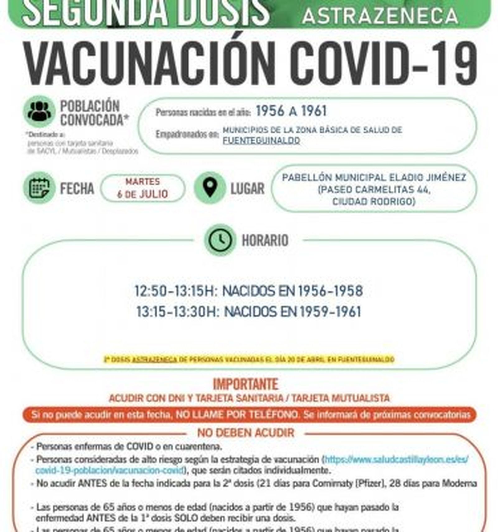 segunda dosis astrazeneca 1956 1961 martes fuenteguinaldo