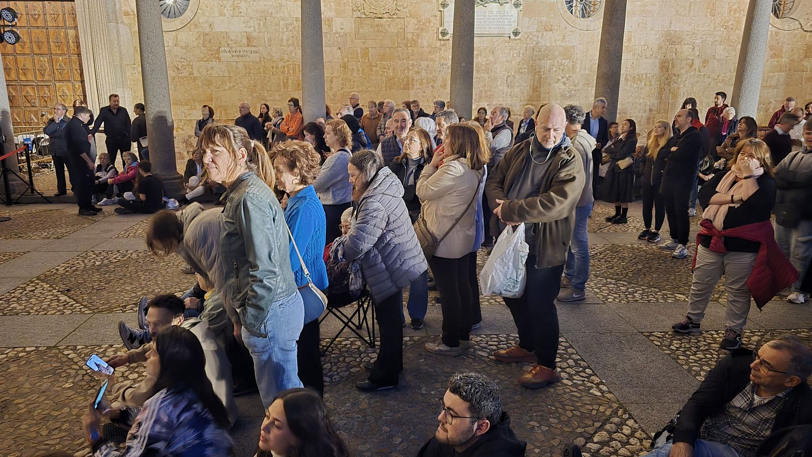 Videomapping en la fachada de la iglesia de San Esteban por la conmemoracion de el V Centenario de la Escuela de Salamanca