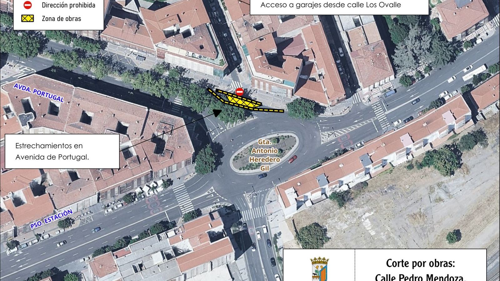 Corte de tráfico calle Pedro Mendoza