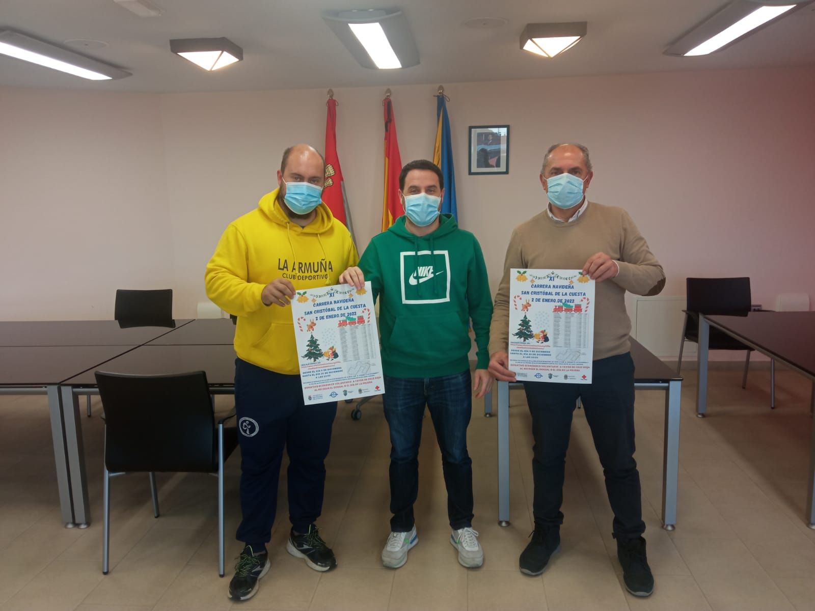 El concejal de deportes, Zeus Peña Vicente, el alcalde Celso García y Ramiro Morán Vicente, pte. del Club Deportivo La Armuña El concejal de deportes, Zeus Peña Vicente, el alcalde Celso García y Ramiro Morán Vicente, pte. del Club Deportivo La Armuña