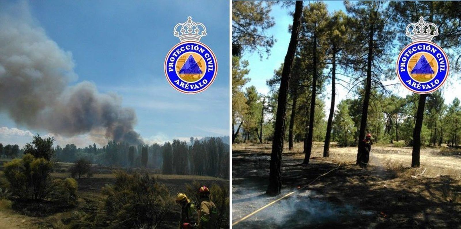 Incendio junto a una zona recreativa de Villanueva de Gómez