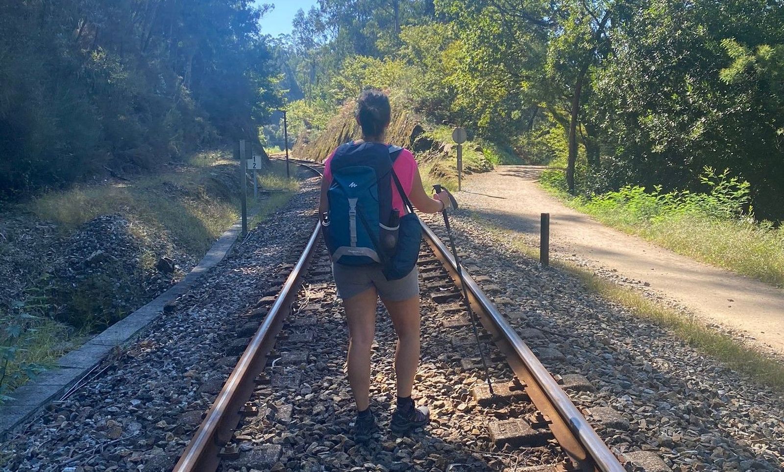 Una peregrina en el Camino de Santiago
