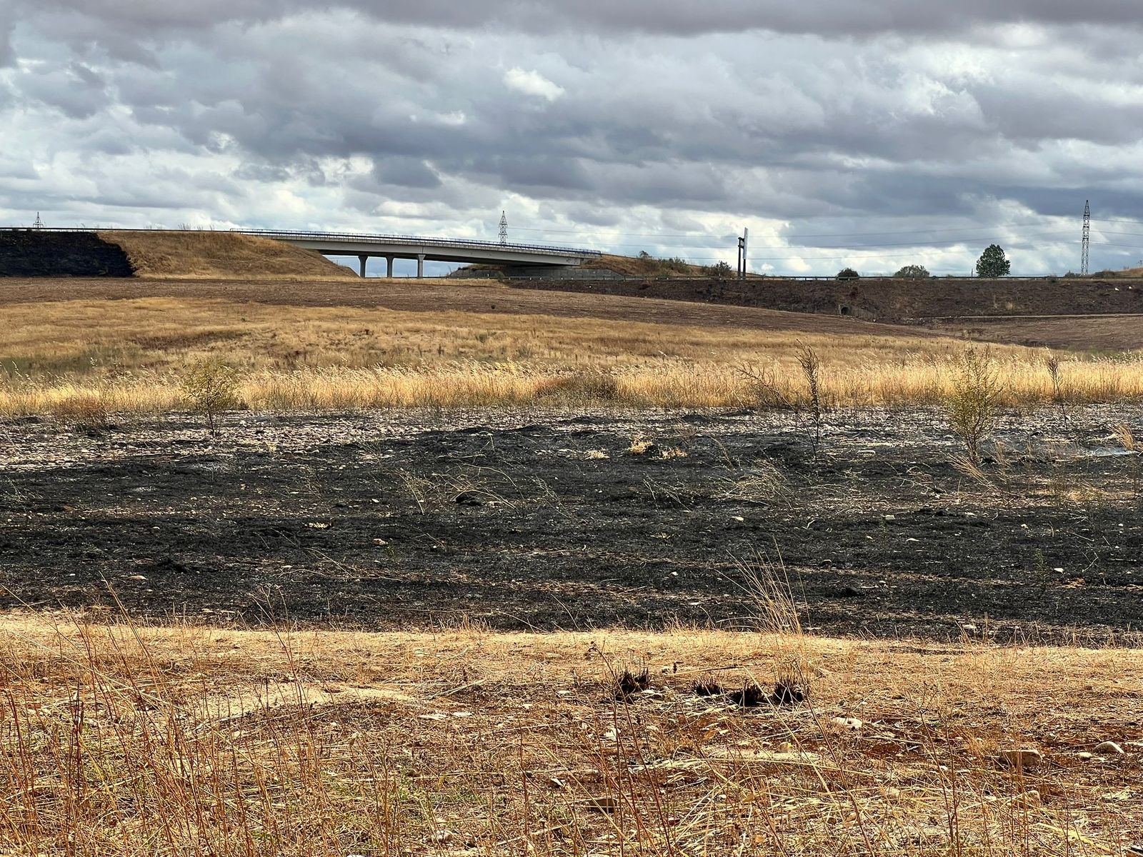 Incendio en unas tierras en Chamberí