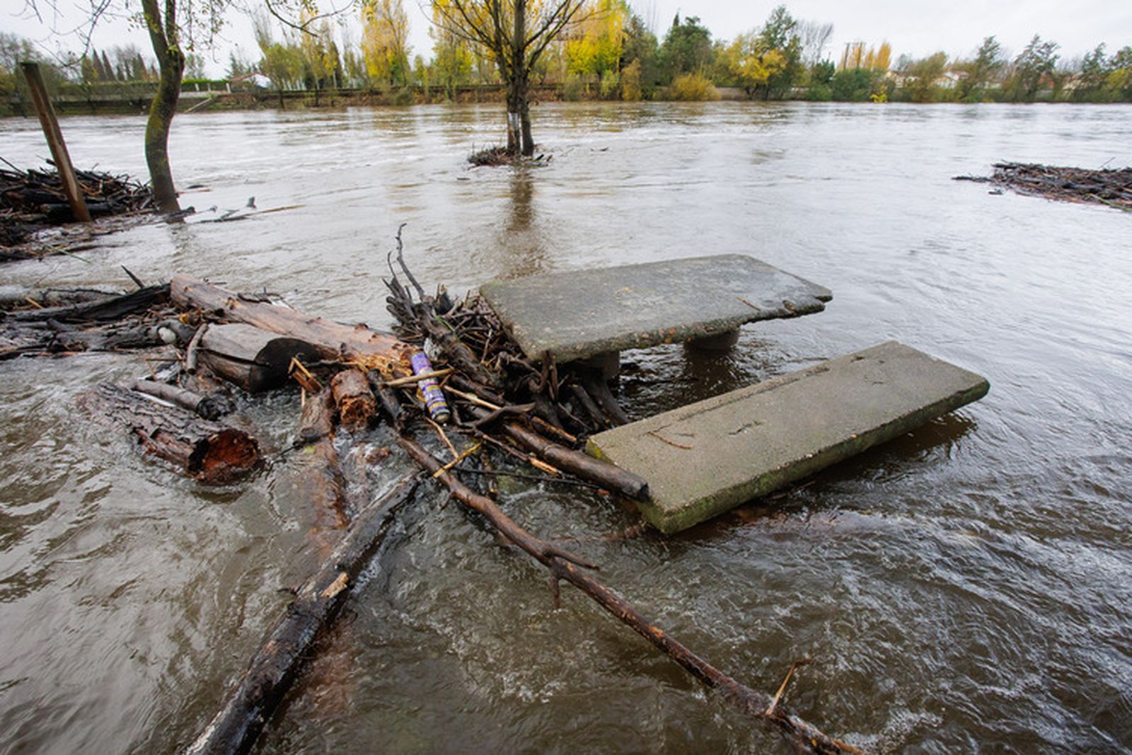 El río Águeda desbordado en Ciudad Rodrigo