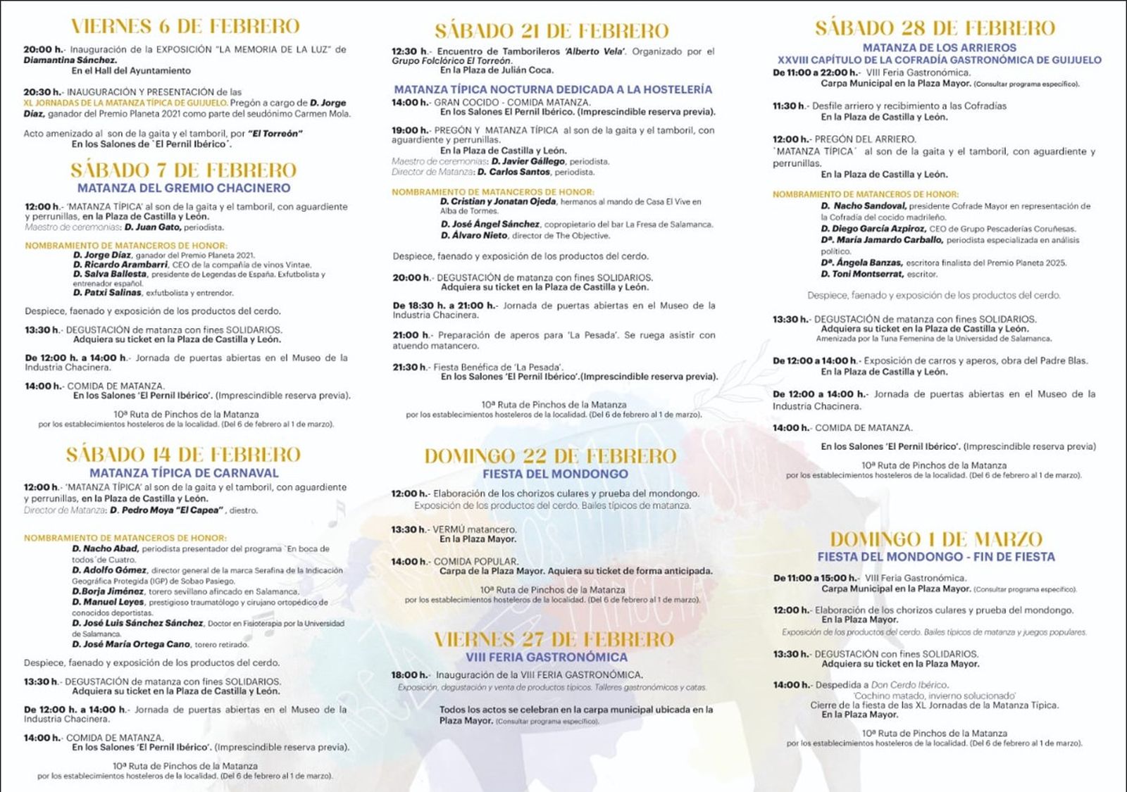 Programa de matanza típica de Guijuelo