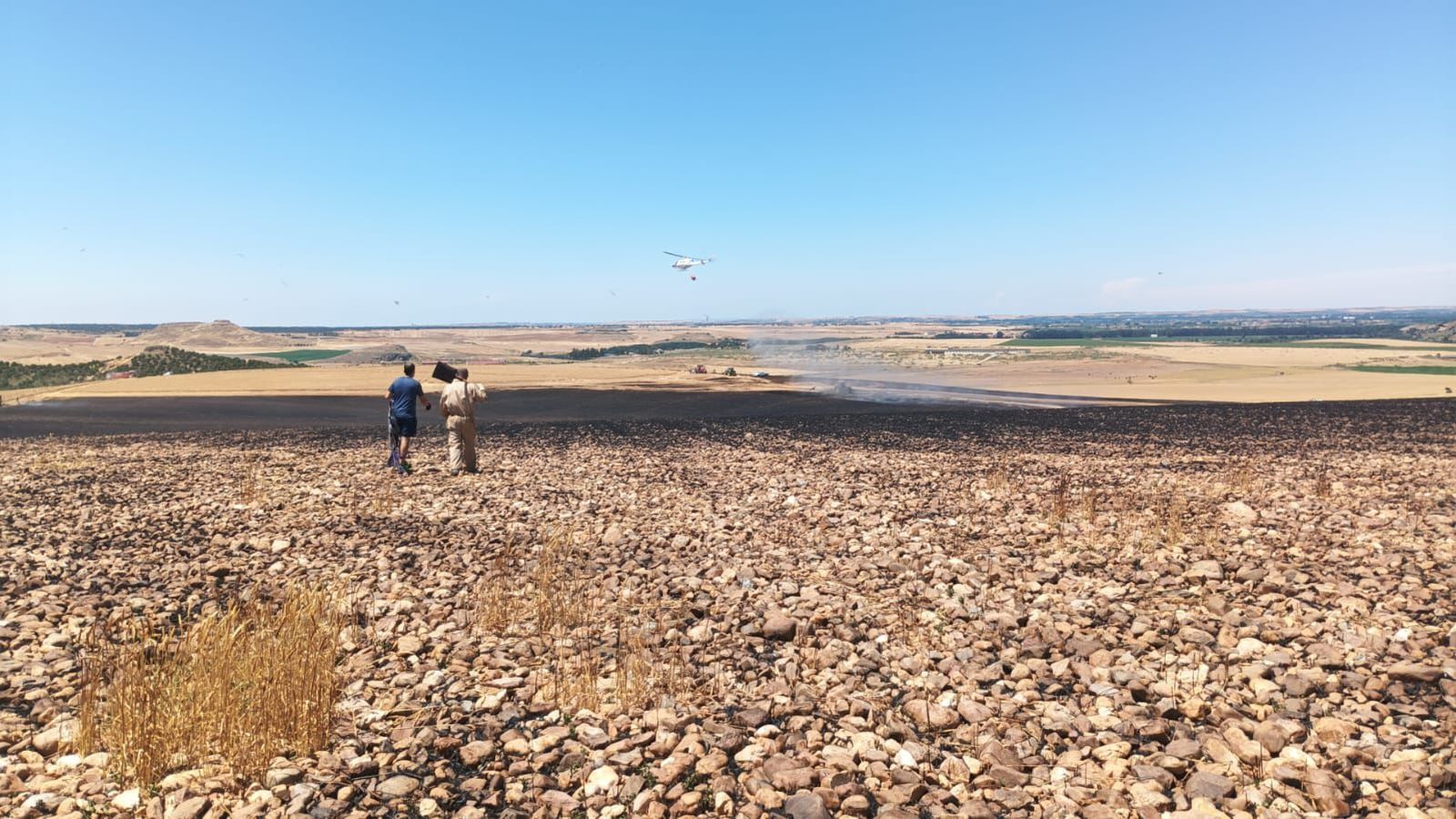 Un incendio forestal en Amatos de Alba moviliza a medios aéreos y terrestres