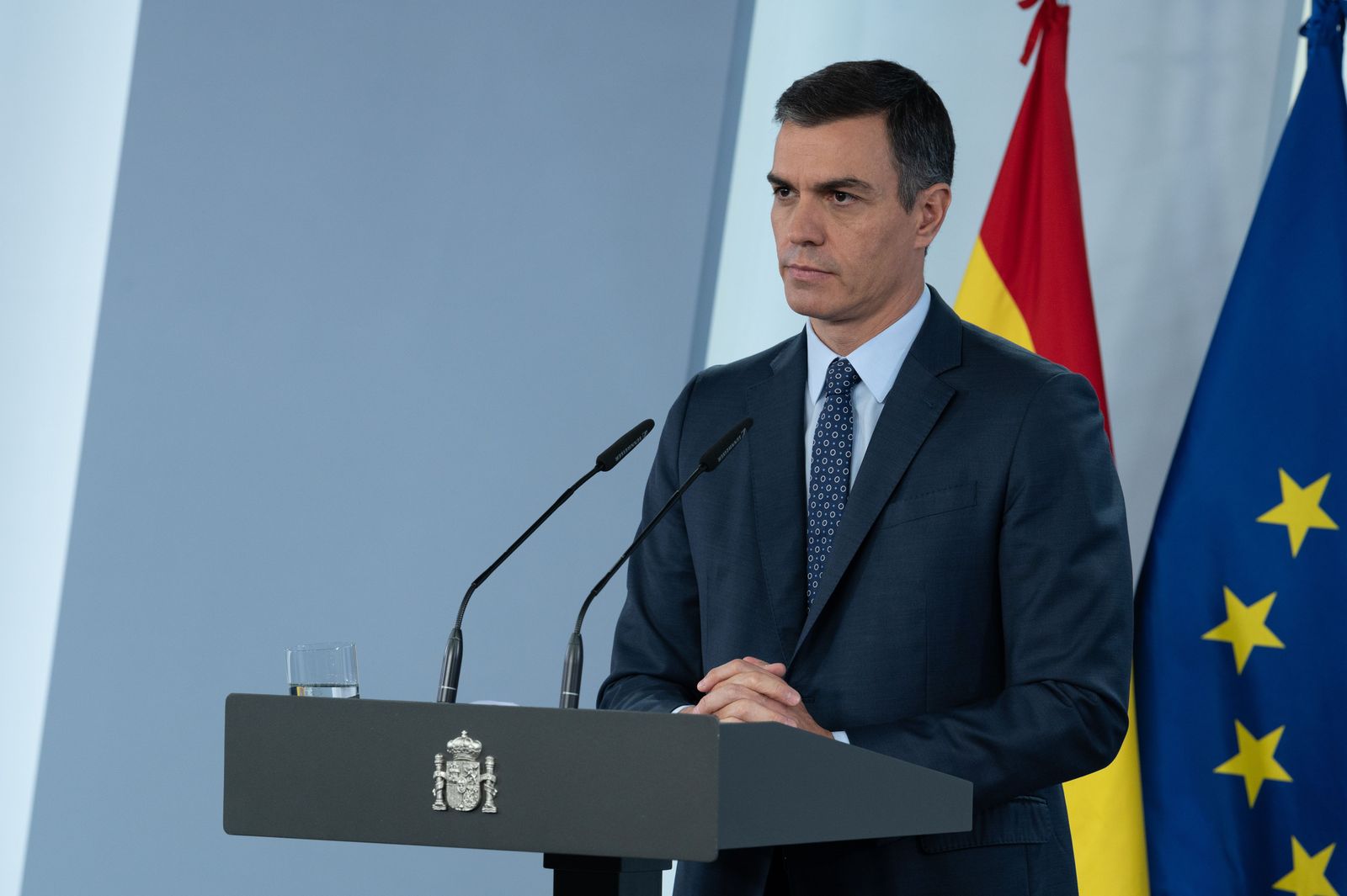 El presidente del Gobierno, Pedro Sánchez, ofrece una rueda de prensa