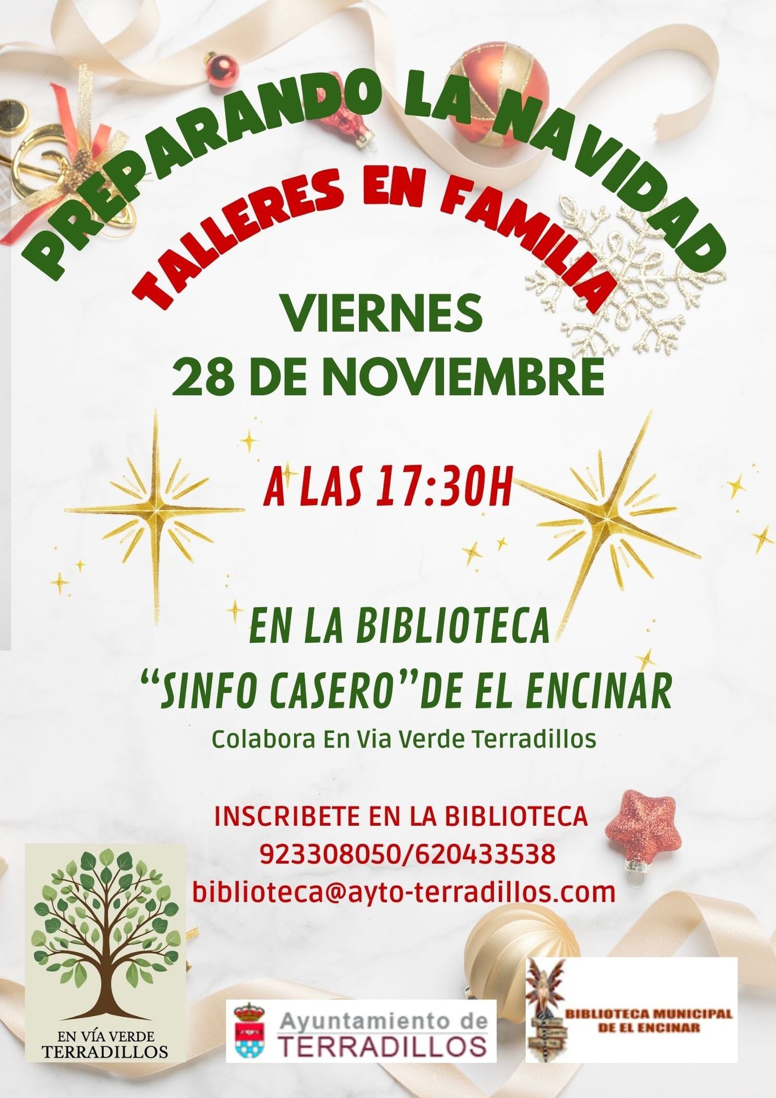 'Preparando la Navidad', talleres en familia en Terradillos
