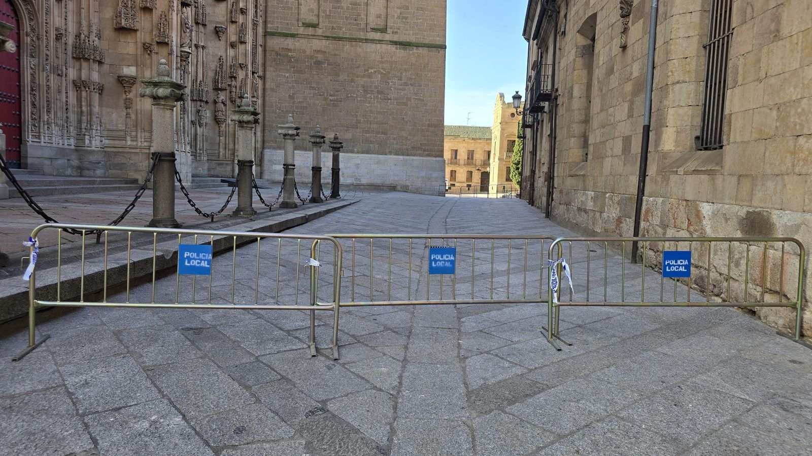 Cae la cabeza de una gárgola de la fachada de la Catedral de Salamanca