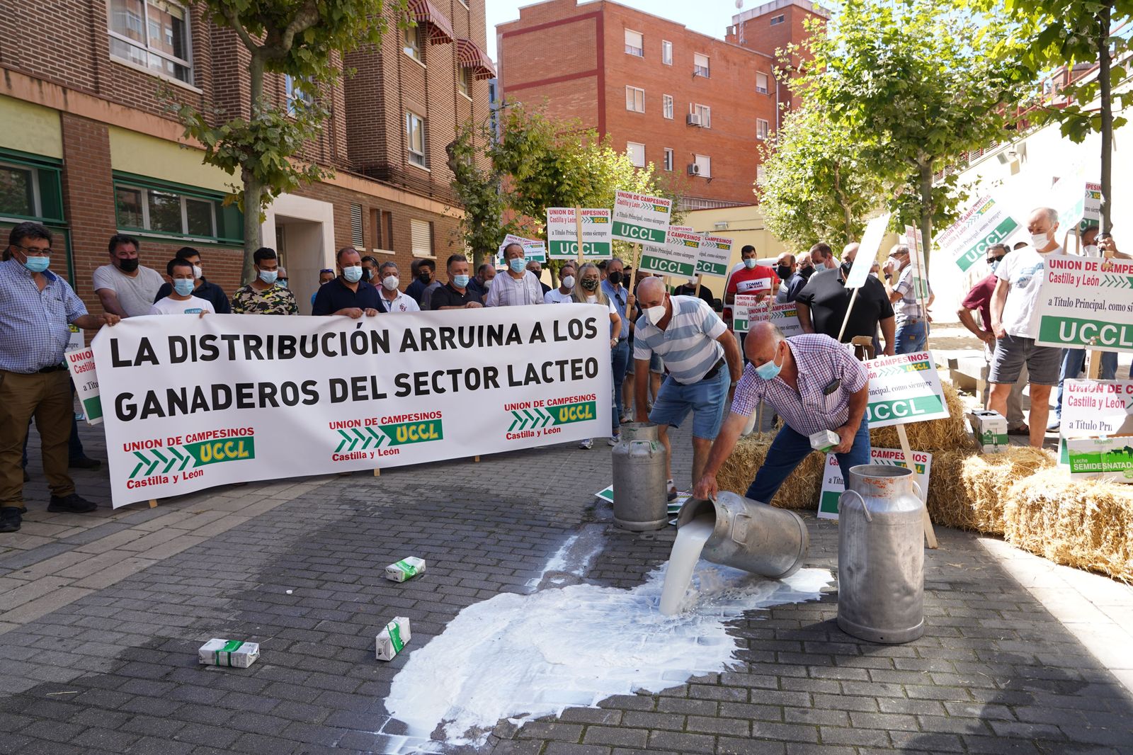 Una foto de archivo de una manifestación del sector lechero