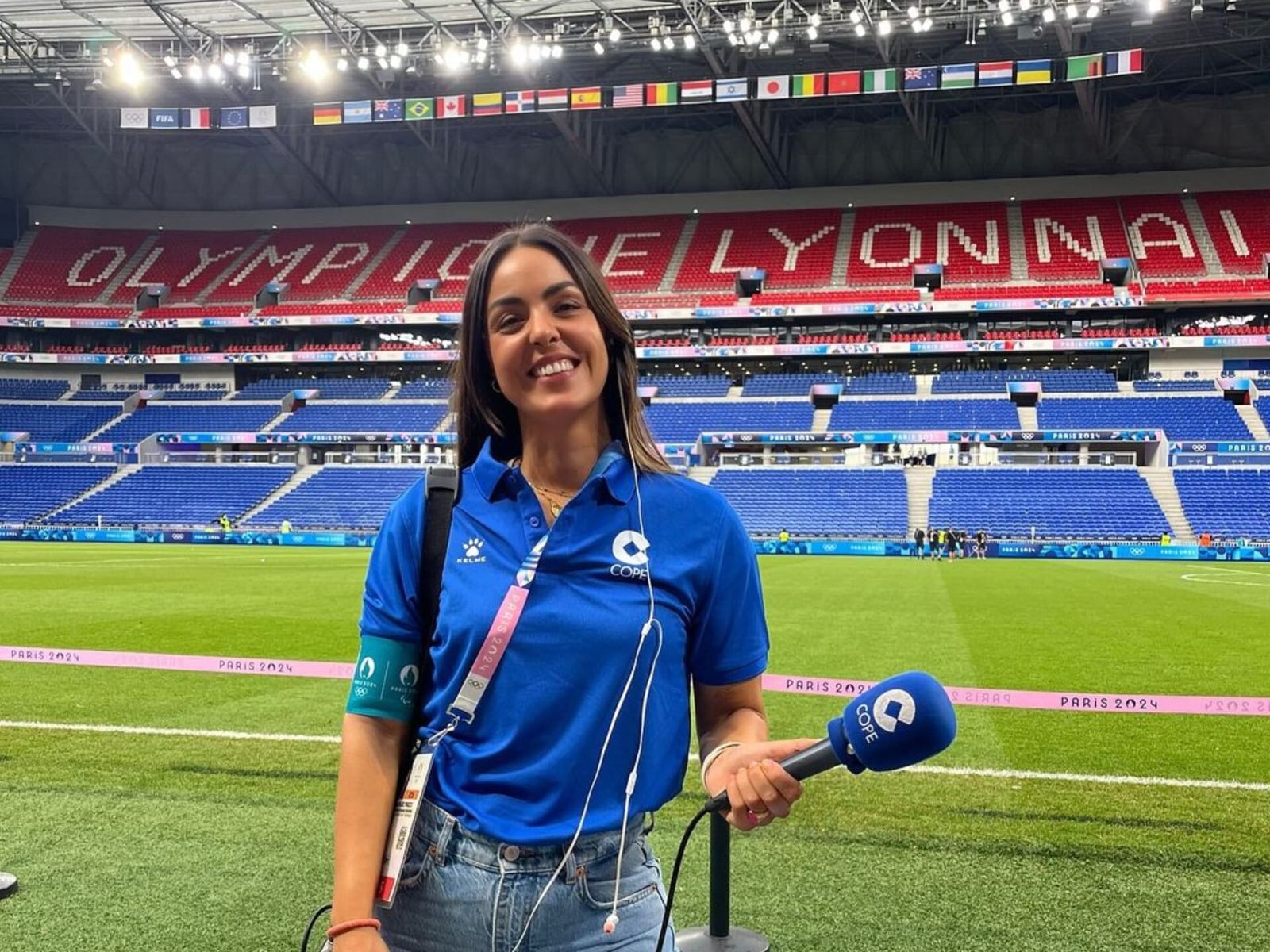 Andrea Peláez, en la cobertura de los JJOO. RRSS