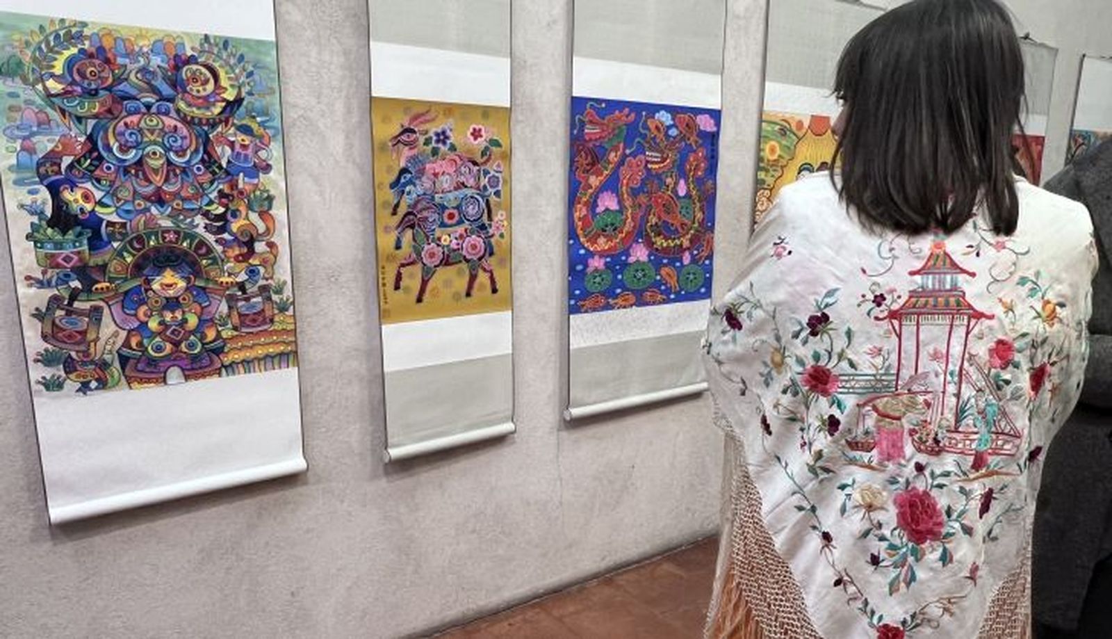 Exposición de pintura de arte chino en el Teatro Liceo