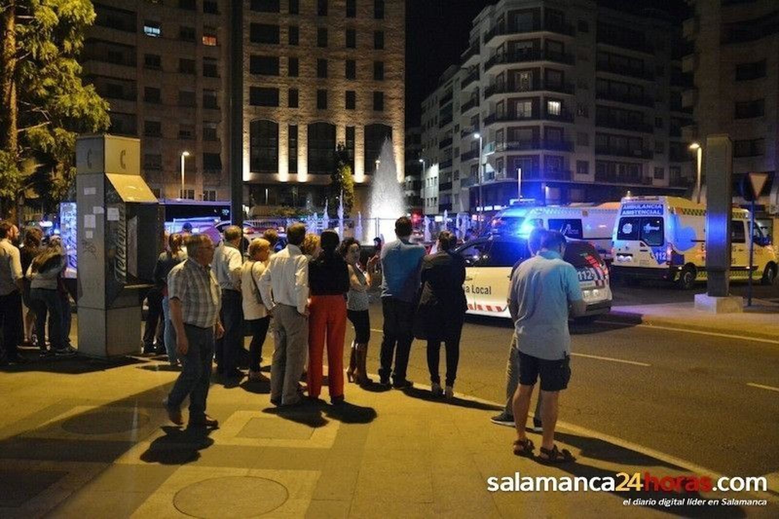Accidente entre un coche y una moto en la Puerta de Zamora
