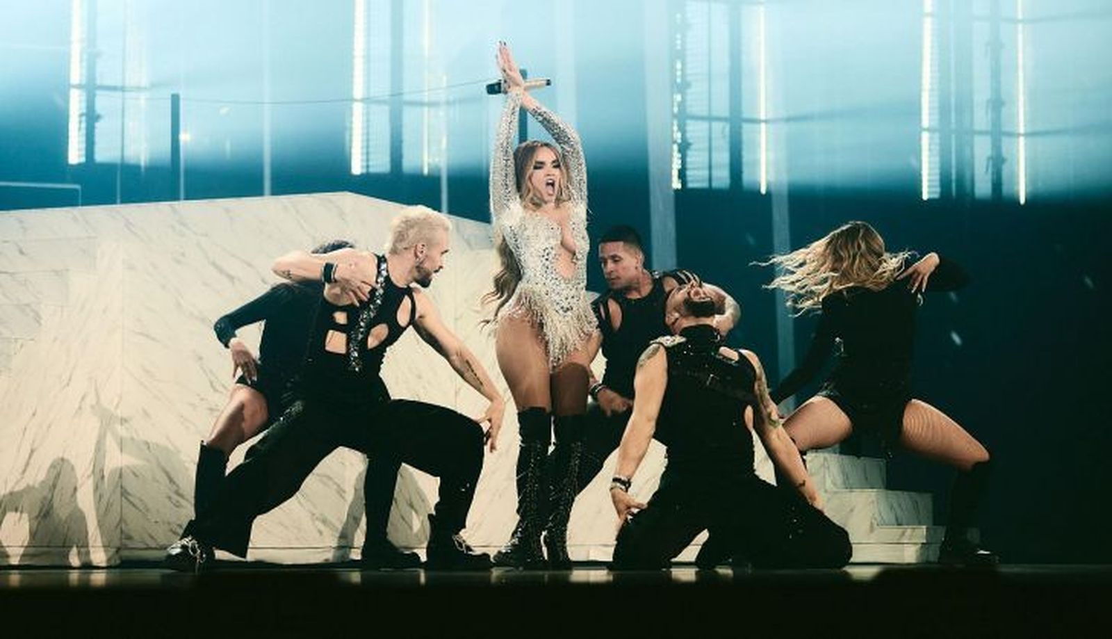Actuación de Melody y su equipo en Eurovisión 2025. EBU/Alma Bengtsson Actuación de Melody y su equipo en Eurovisión 2025. EBU/Alma Bengtsson