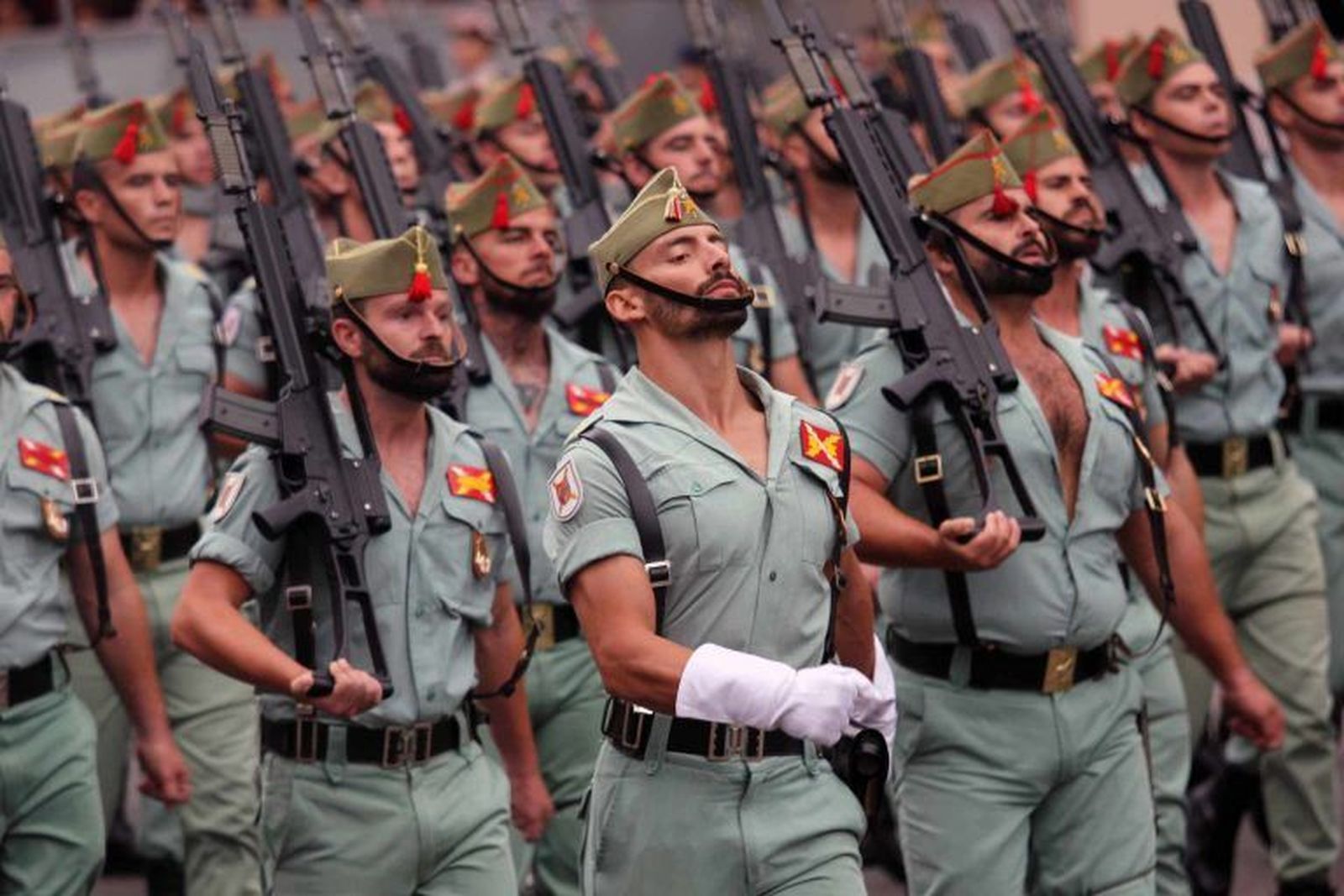 Soldados de la Legión en el desfile del 12 de octubre de 2018