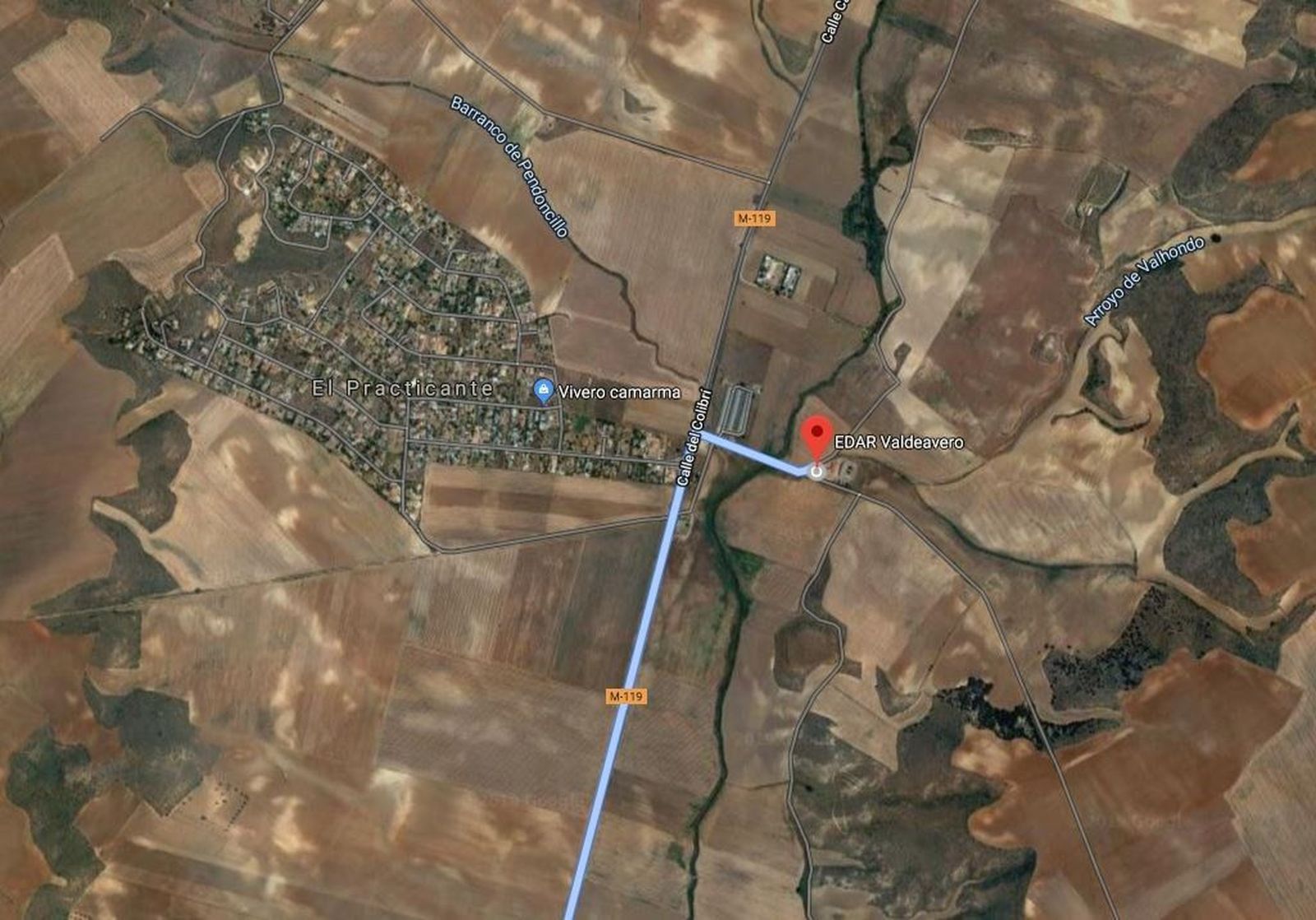 Zona donde fue hallado el hombre gravemente herido