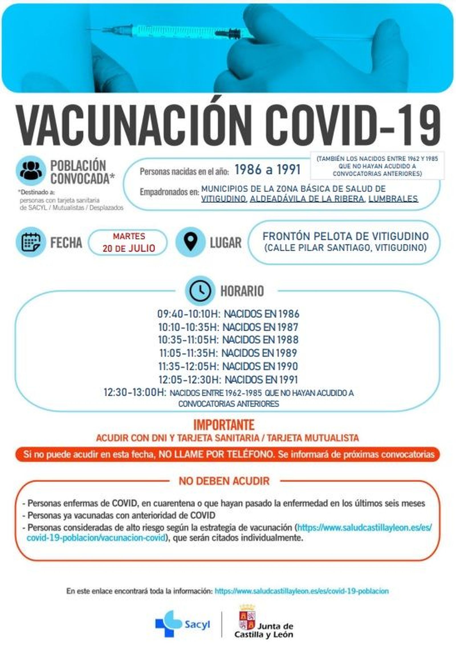 Vacunación de 1986 a 1991 en Vitigudino martes 20 de agosto.