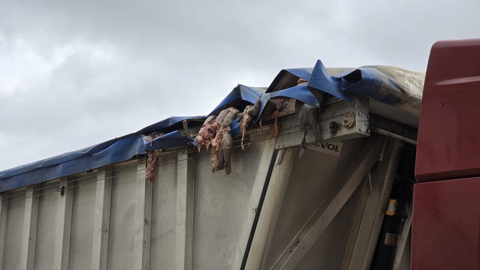 Un camión pierde parte de su carga en Aldeatejada