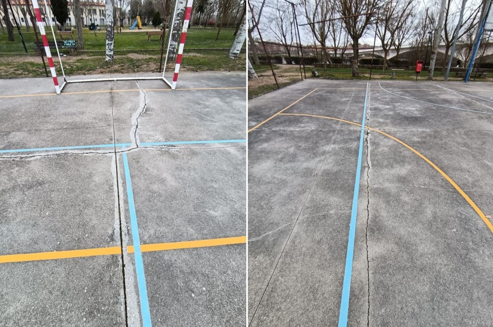 Imagen actual de las pistas del barrio de Olivares