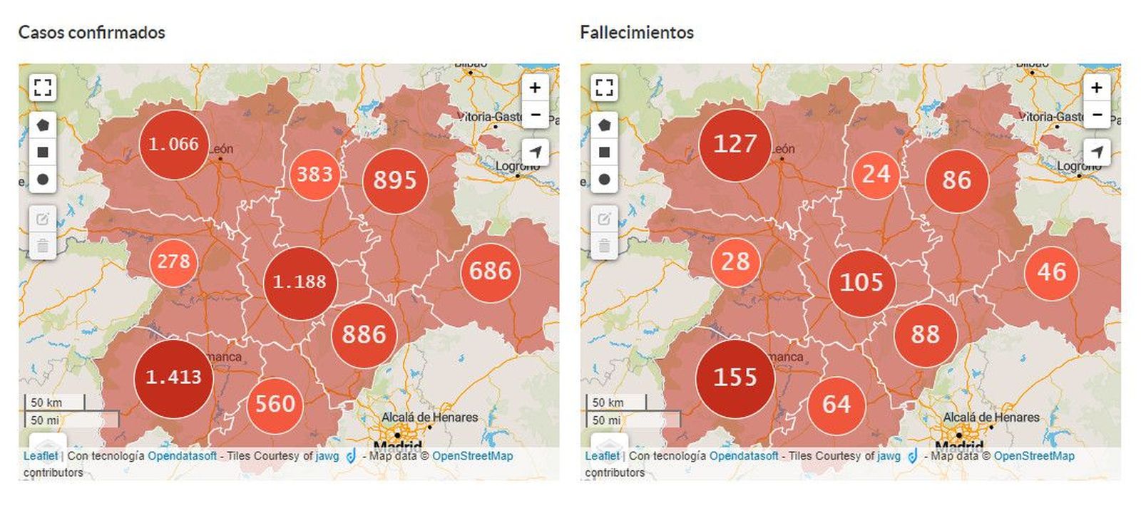 Mapa covid cyl jueves