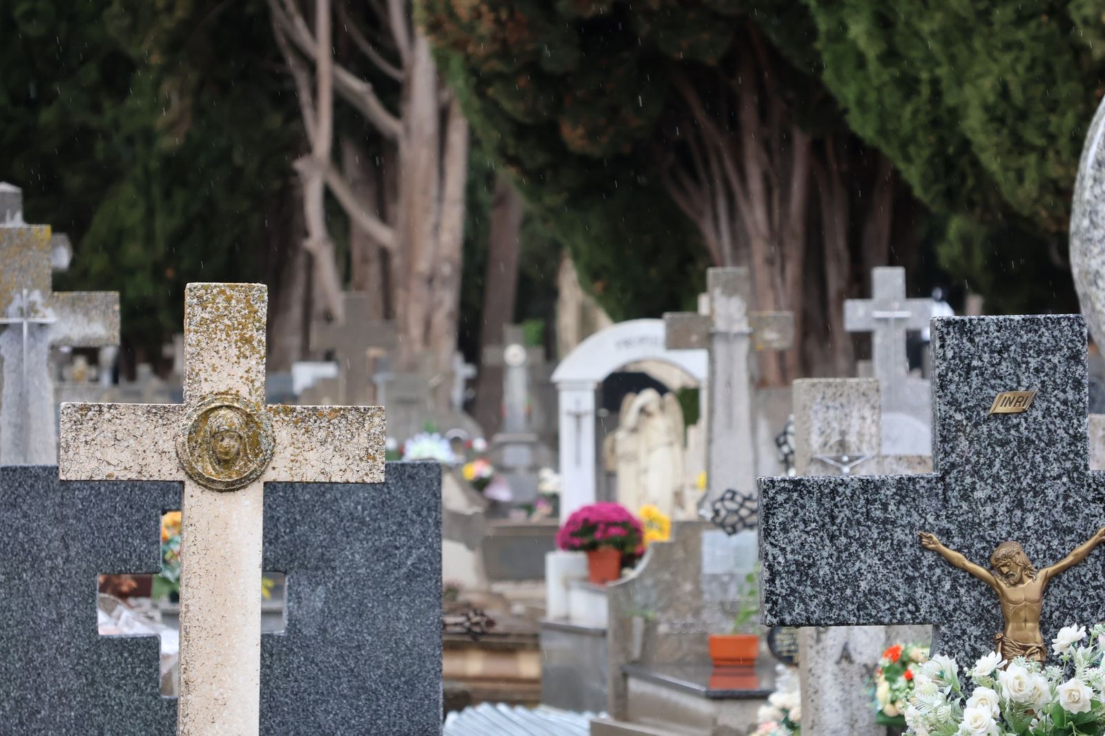GALERÍA | La lluvia no detiene la tradición: los zamoranos acuden al cementerio para recordar a sus fallecidos