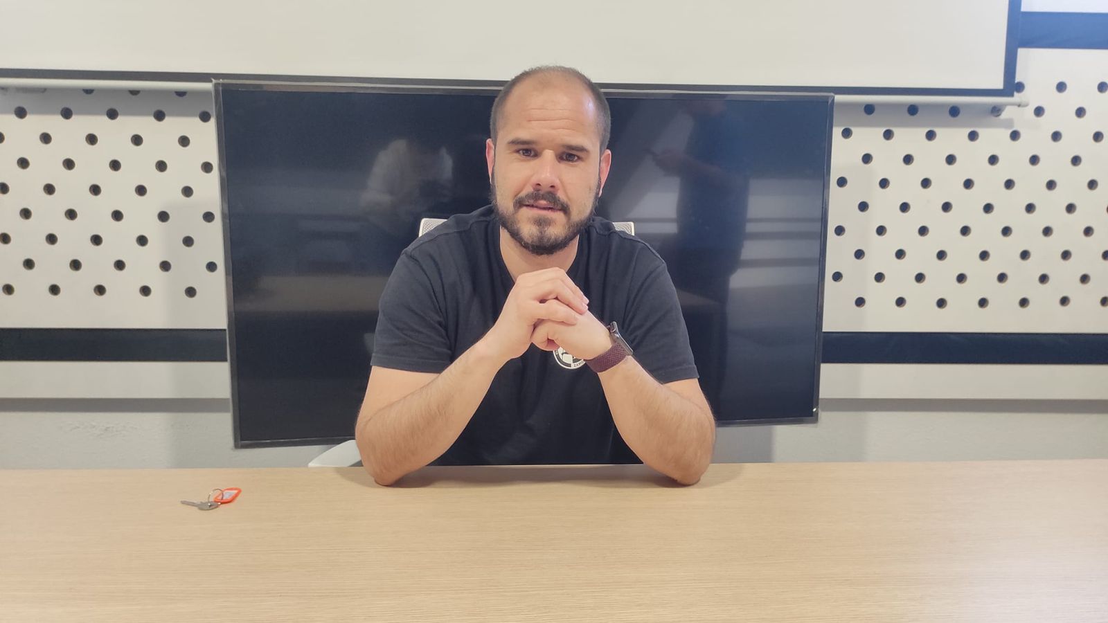 Pablo Rivas, entrenador del River Zamora, en rueda de prensa.