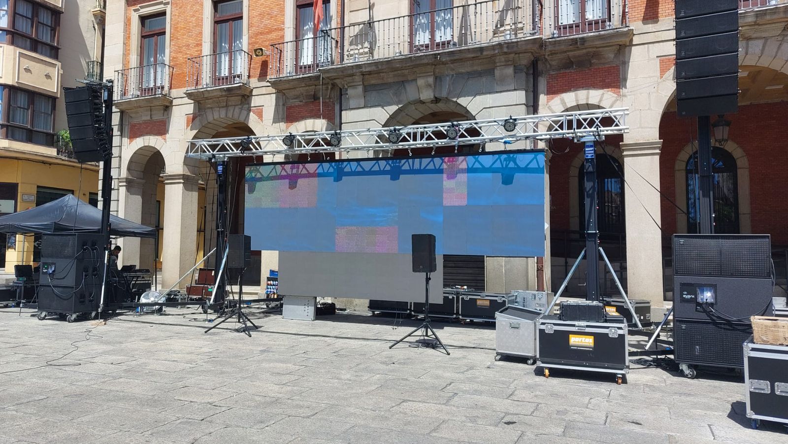 Pantalla Plaza Mayor Zamora. Final Eurocopa 2024.