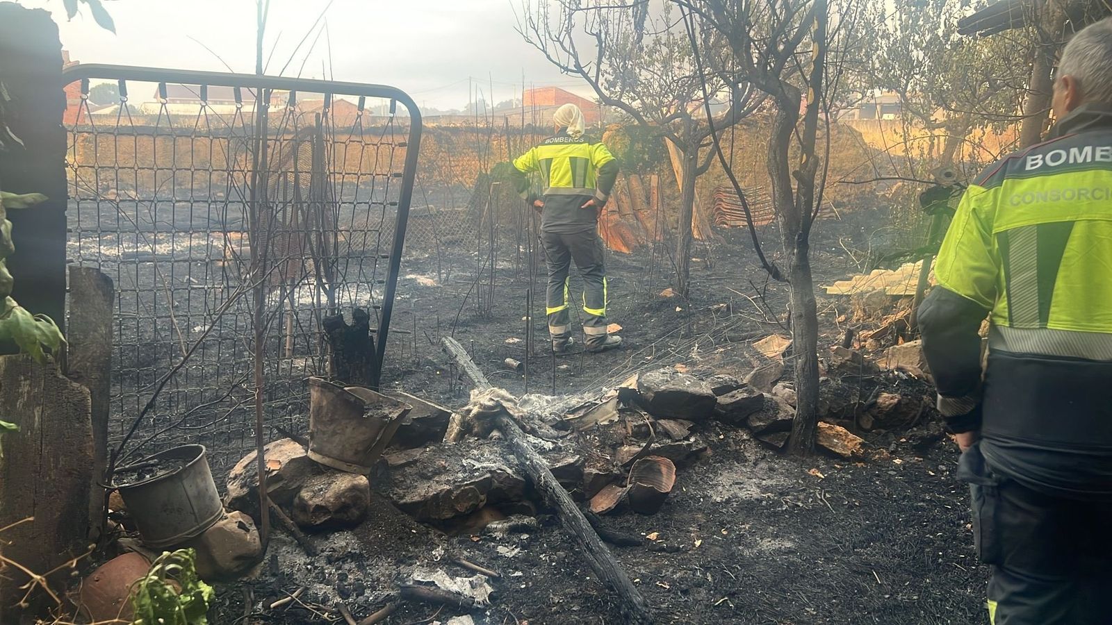 Imagen del amanecer en las zonas más afectadas por el incendio
