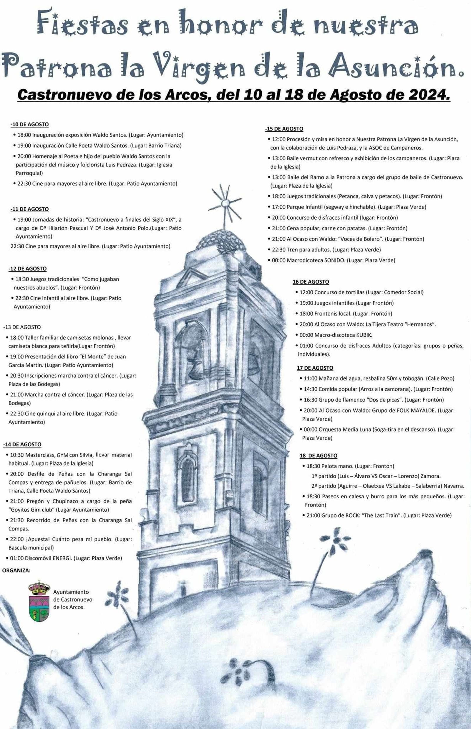 Programación de las fiestas de Castronuevo de los Arcos