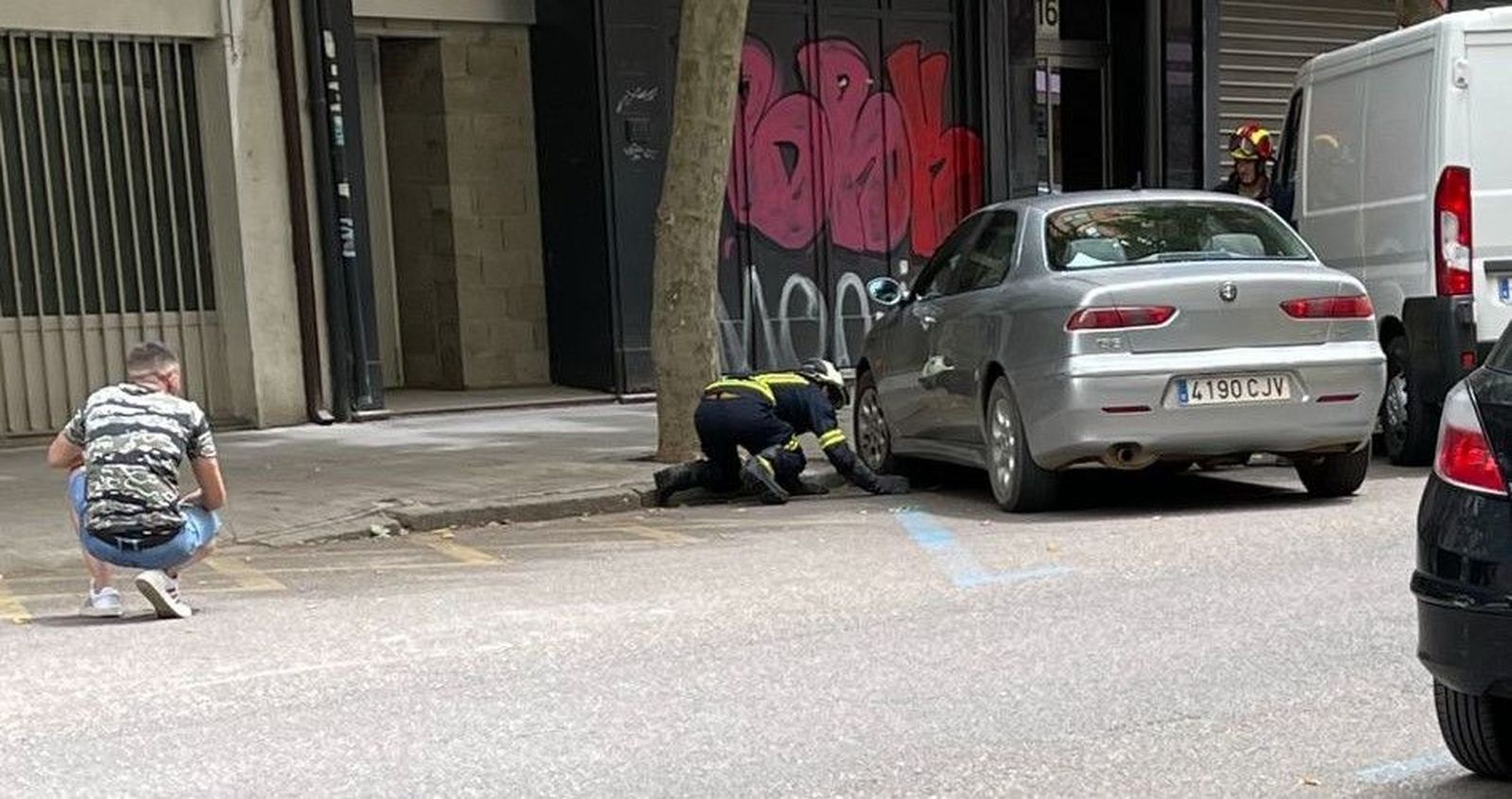 Imagen de la intervención de los bomberos