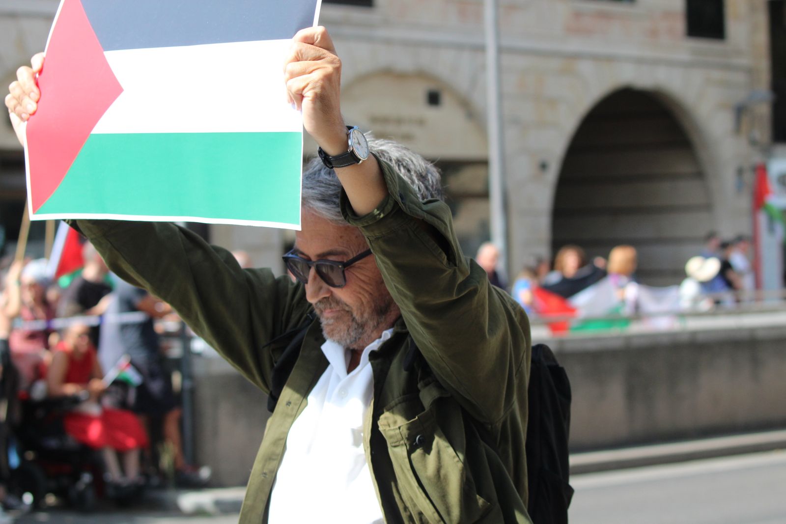 Protestas por Palestina al paso de la Vuelta Ciclista a España por Salamanca