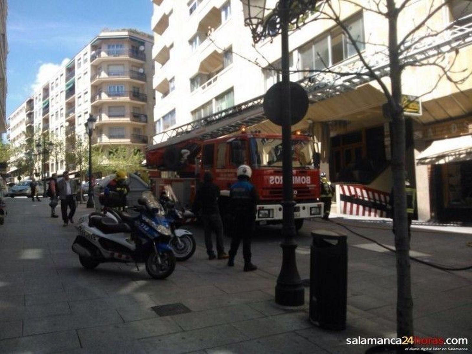 Incendio en una oficina de la calle Arco