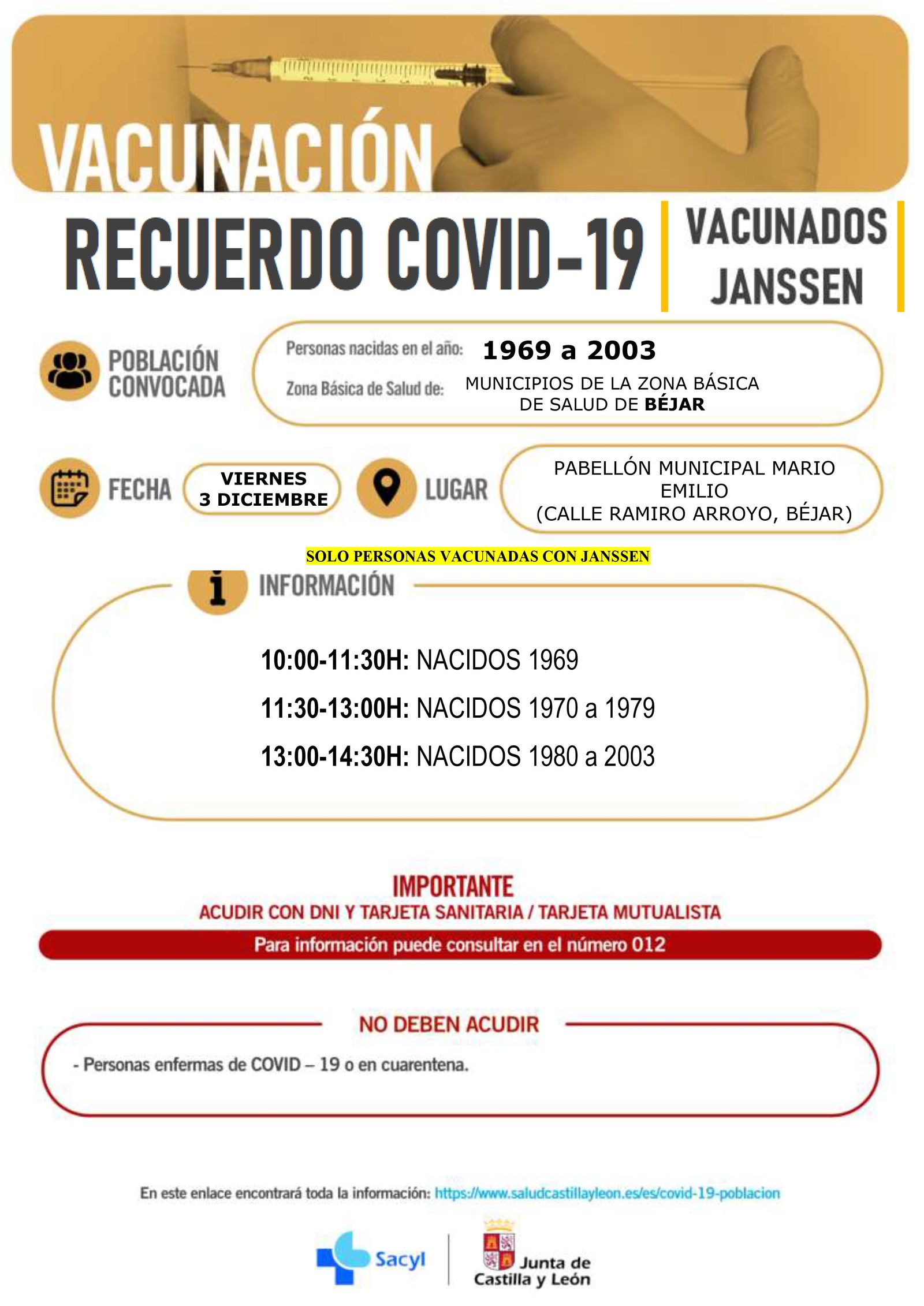RECUERDO JANSSEN BEìJAR 3 DICIEMBRE RECUERDO JANSSEN BEìJAR 3 DICIEMBRE